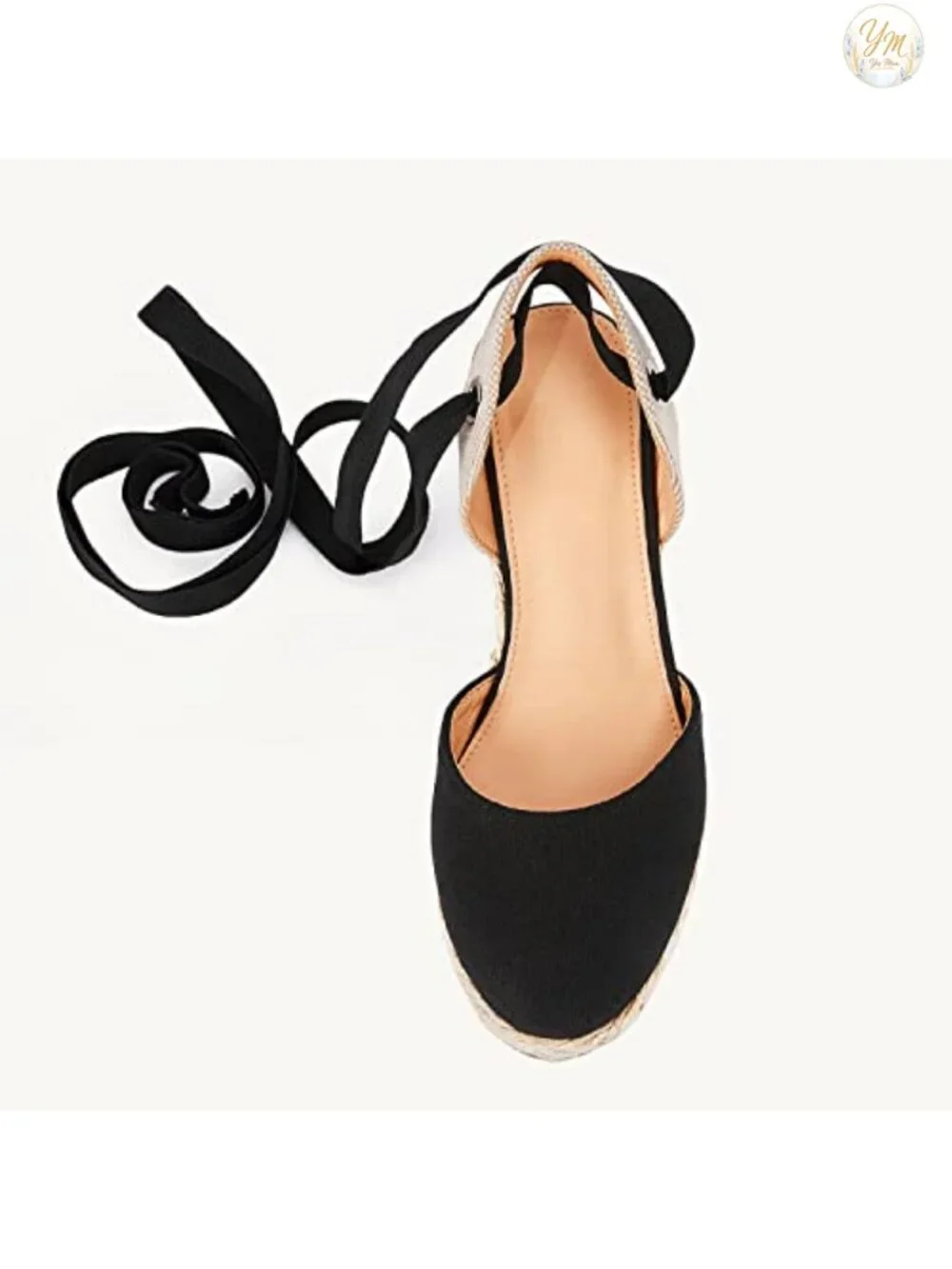 Women's Lace Up Espadrille Wedge Sandals Platform Slingback Heels